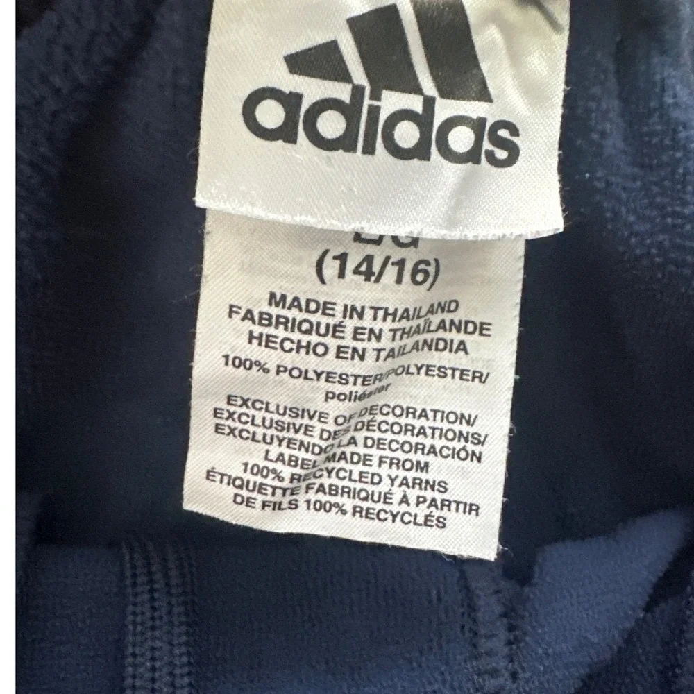 Adidas Boys' Track Pants Navy Blue with White Stripes Size Large (14/16) - Picture 6 of 6